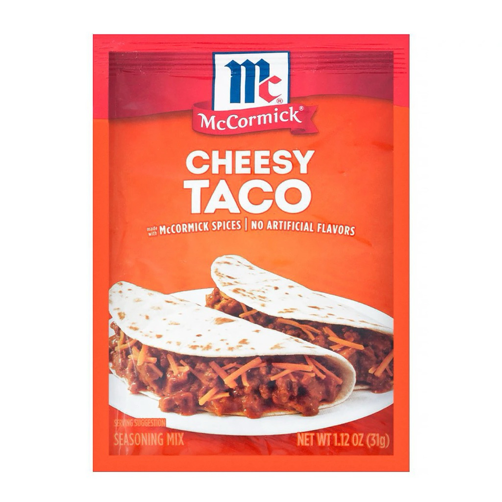McCormick cheesy taco 31g. แมคคอร์มิค ชีสซี่ ทาโก้ ผง ยำเข้า นำ้ข้า