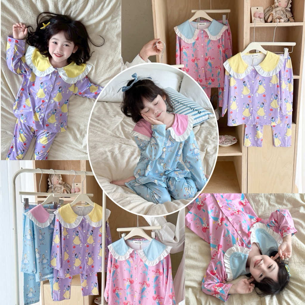 BB Kids‼️ชุดนอนเด็กน่ารัก ลายเจ้าหญิง แอเรียล สโนไวท์