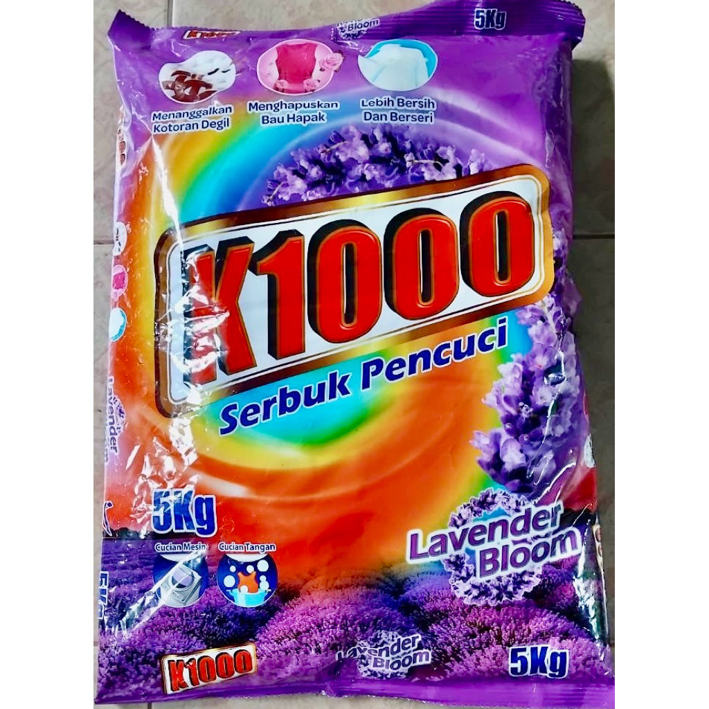 K1000 Serbuk Pencuci (ผงซักฟอก K1000) 💜 Lavender Bloom