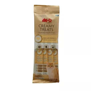 Me-O gold Meo creamy​ treats​ บรรจุ 1ห่อ (15g*4ซอง) ขนมแมวเลียสูตรดูแลสุขภาพ