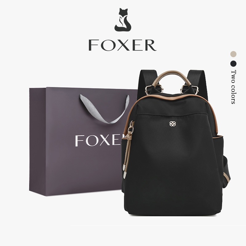 FOXER กระเป๋าเป้สะพายหลังสำหรับผู้หญิง มีสไตล์และเรียบง่าย น้ำหนักเบาและพกพาสะดวก ขนาดเล็ก