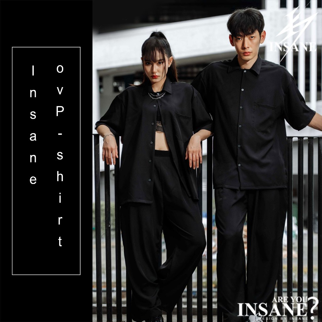 All Black มาแล้วว เสื้อเชิ้ตโอเวอร์ไซส์ทรง #insanebrand กับกางเกงขายาวทรง Wide-Leg เรียบแต่เท่