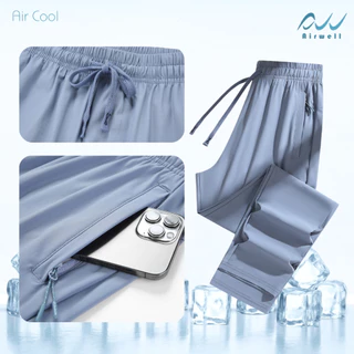 AIRWELL กางเกงติดแอร์ รุ่น Air Cool (ขาตรง) ผ้ายืดSpandex X Nylon ทรงสวย กันแสงUV สีสันสดใส ผ้าสบาย ใส่ได้ทั้งช-ญ