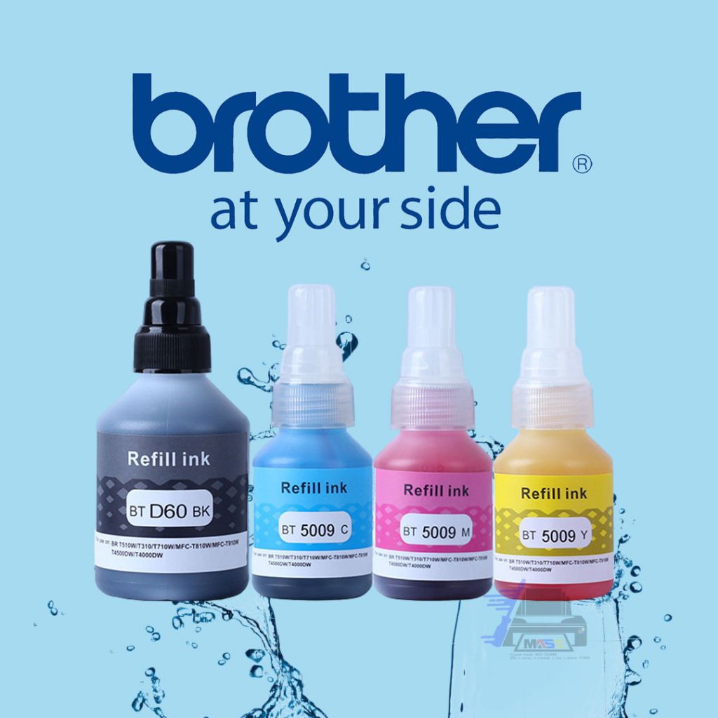 หมึกเติม Brother BTD60ิbk BT5009 C/M/Y for DCP-T300 DCP-T500W DCP-T700W MFC-T800W เเละอื่นๆ (เทียบเเ