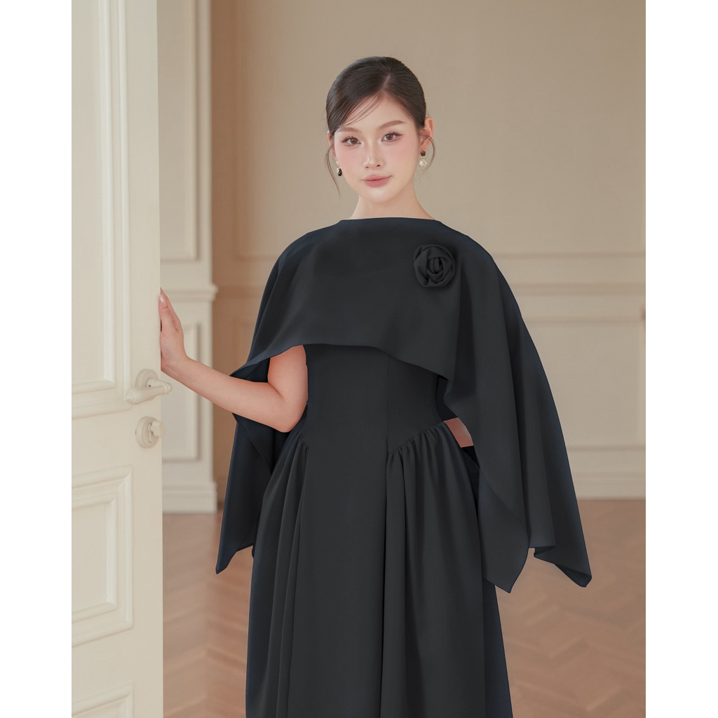 ชุดราตรี ชุดออกงาน Siena Cape Dress Set (C102504)