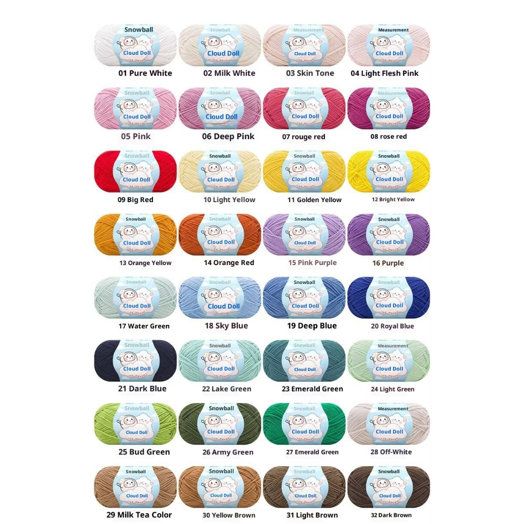 ไหมพรมคัตตอนนม Snowball  ไหมพรม 4 ply ขนาด 40กรัม เส้นแน่นนุ่มสวย - รูปที่ 5