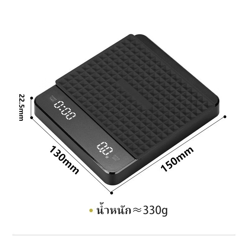 เครื่องชั่งกาแฟดิจิตอลจอแสดงผล LED จับเวลา ชาร์จได้ แบตในตัว ความแม่นยำ 3 กก./0.1 กCoffee Scale - รูปที่ 6