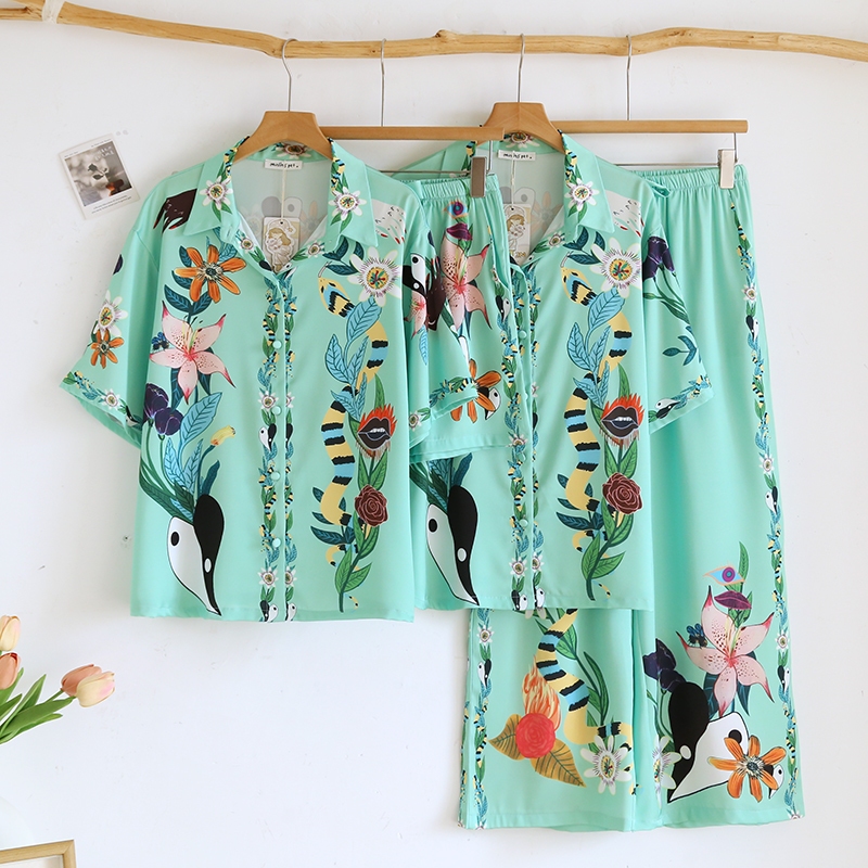 ชุดนอน Muslin Pajamas Collection Muslin Pet รุ่น Wild Bloom (N3321 T3321) | ชุดนอนชุดเที่ยว