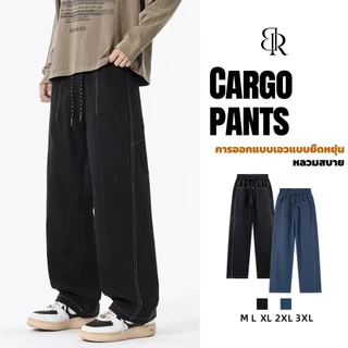 B&R กางเกงลำลอง Casual Pants กางเกงเอวยางยืด การออกแบบเส้น ทรงหลวมใส่แล้วดูผอม รุ่นใหม่ แฟชั่นแมทช์ง่าย