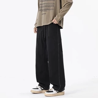 B&R กางเกงลำลอง Casual Pants กางเกงเอวยางยืด การออกแบบเส้น ทรงหลวมใส่แล้วดูผอม รุ่นใหม่ แฟชั่นแมทช์ง่าย