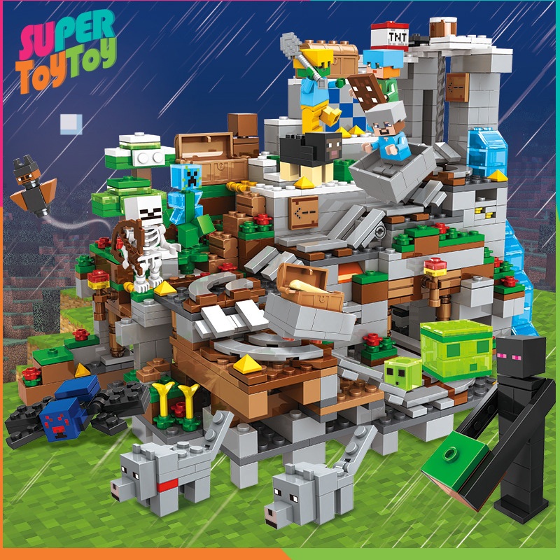 ส่งด่วน มายคราฟ Minecraft มายคราฟตัวต่อ บ้านต้นไม้/หมู่บ้าน/ห้องวอเตอร์ ของเล่นของขวัญเด็ก