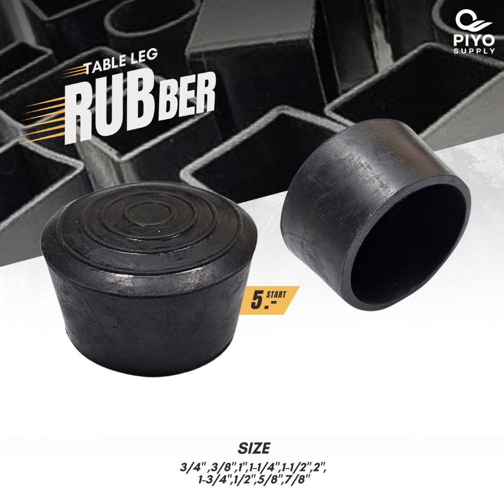ยางรองขาโต๊ะ แบบทรงกลม สวมนอก (10 ไซส์) ยางรองขาเก้าอี้ ยางรองขาเหล็กฉาก ยางรองขาเปล