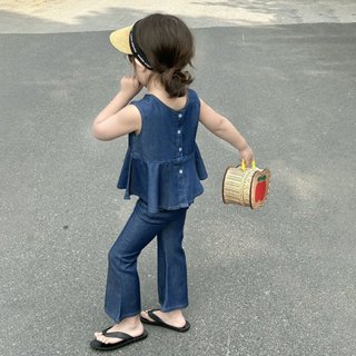 Mom Kids🌸พร้อมส่ง🌸เด็กหญิง เซ็ตสบายฤดูร้อน ผ้าลูกไม้ดีตั้งเด…