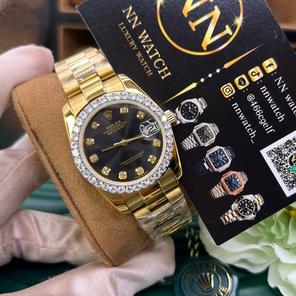 นาฬิกาข้อมือ RL datejust 31mm gold เพรสสิเดนท์ fully diamond