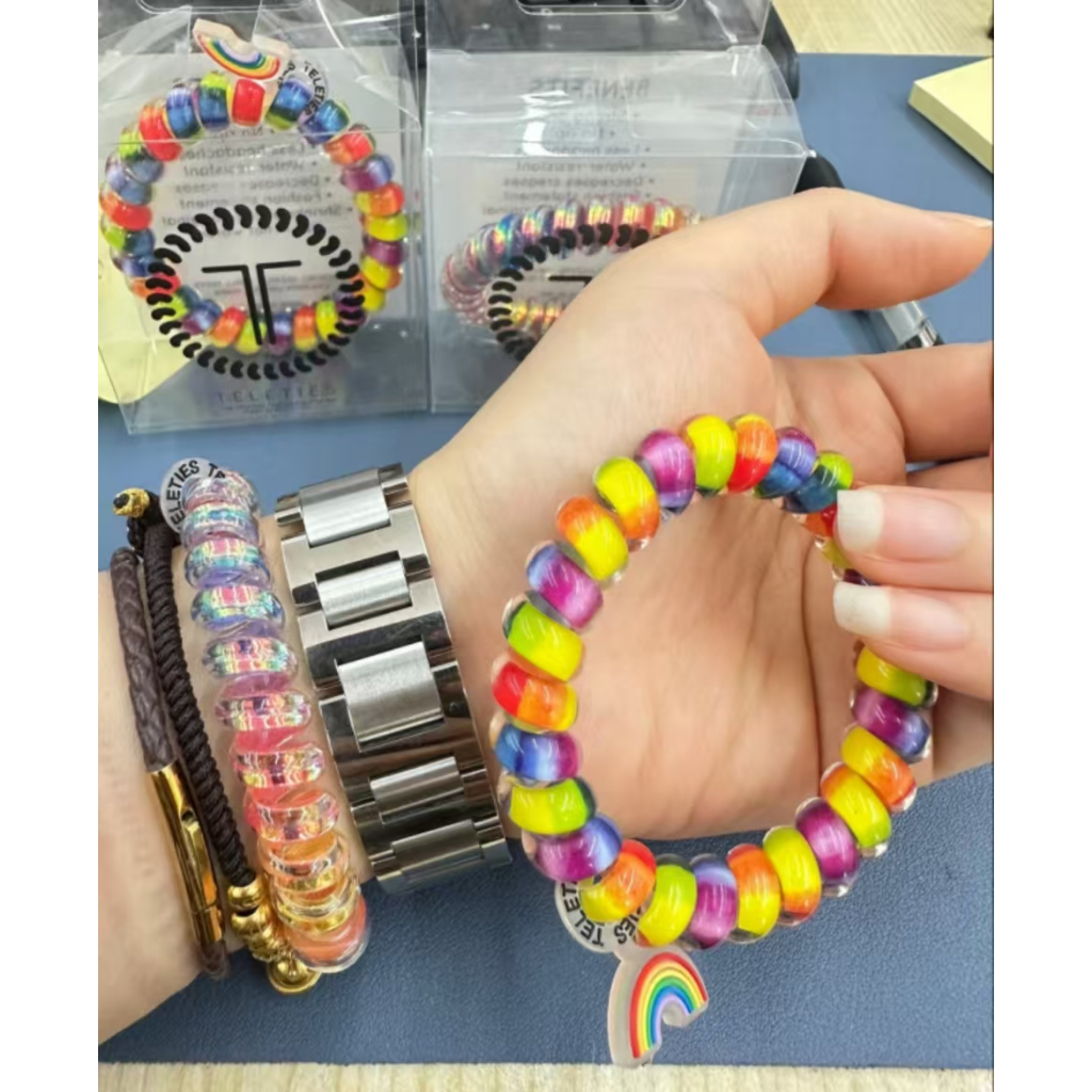 ✅แท้100%🇺🇸 TELETIES Colorful Picks Collection ยางรัดผม HAIR TIES Spiral Hair Coils Wrist Bands - รูปที่ 2