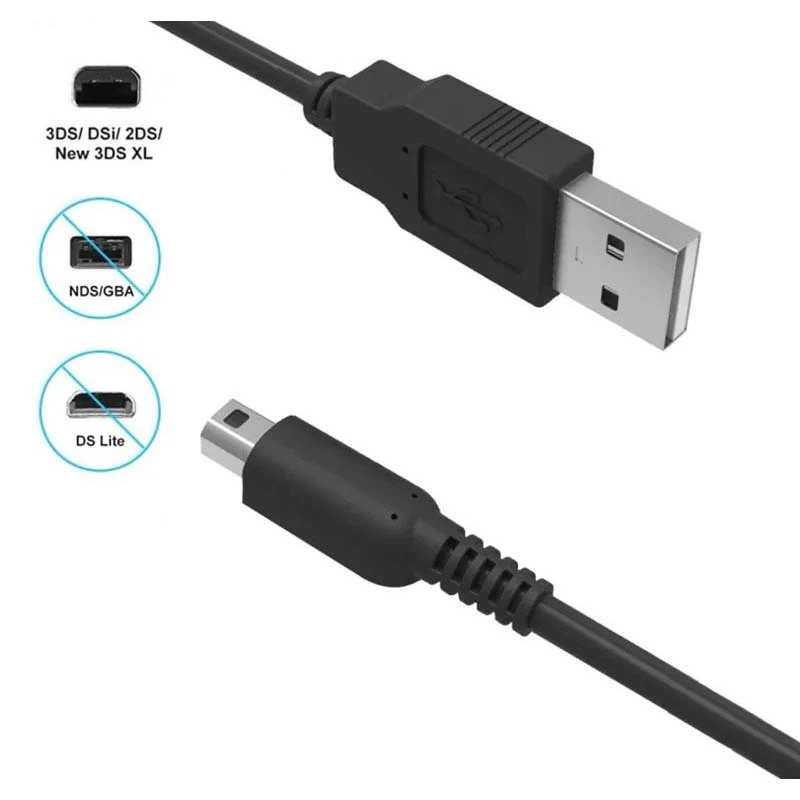 USB Data Charger สายชาร์จสําหรับ Nintendo 3DS USB สายชาร์จสําหรับ 2DS NDSI 3DS 3DSXL ใหม่ 3DS ใหม่ 3DSXL - รูปที่ 3
