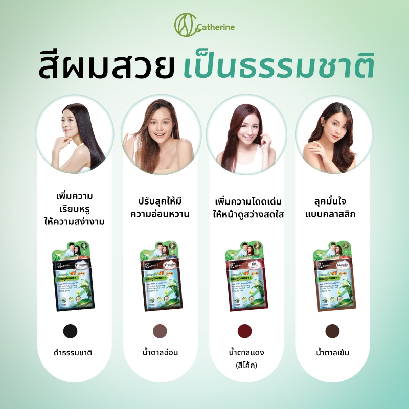 [2 ซอง] แคทเธอรีน อีซี่ แชมพูปิดผมขาวแบบซอง - ผสมสาหร่ายทะเลน้ำลึก - รูปที่ 4