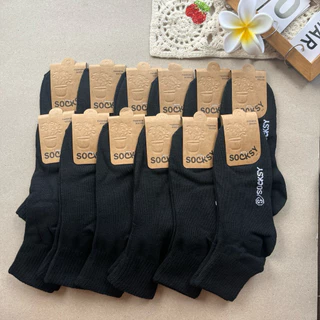 socksy ถุงเท้าทำงานสีดำข้อกลางใส่ได้ทั้งหญิงและชาย ขนาดfreesize36-45 ผ้านิ่มใส่สบาย