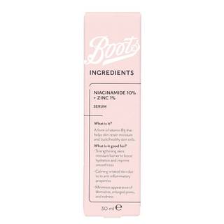 BOOTS INGREDIENTS Niacinamide 10% Serum บู๊ทส์ อินกรีเดียนส์ ไนอาซินาไมด์ 10% + ซิงค์ 1% เซรั่ม 30 มล.