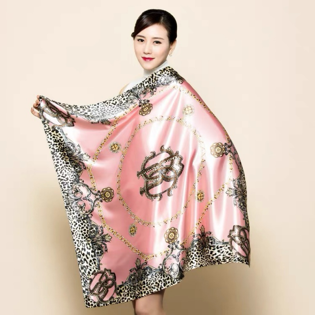 ผ้าพันคอ ผ้าคลุมไหล่ ผ้าโพกหัว ขนาด90*90ซม สินค้าพร้อมส่ง