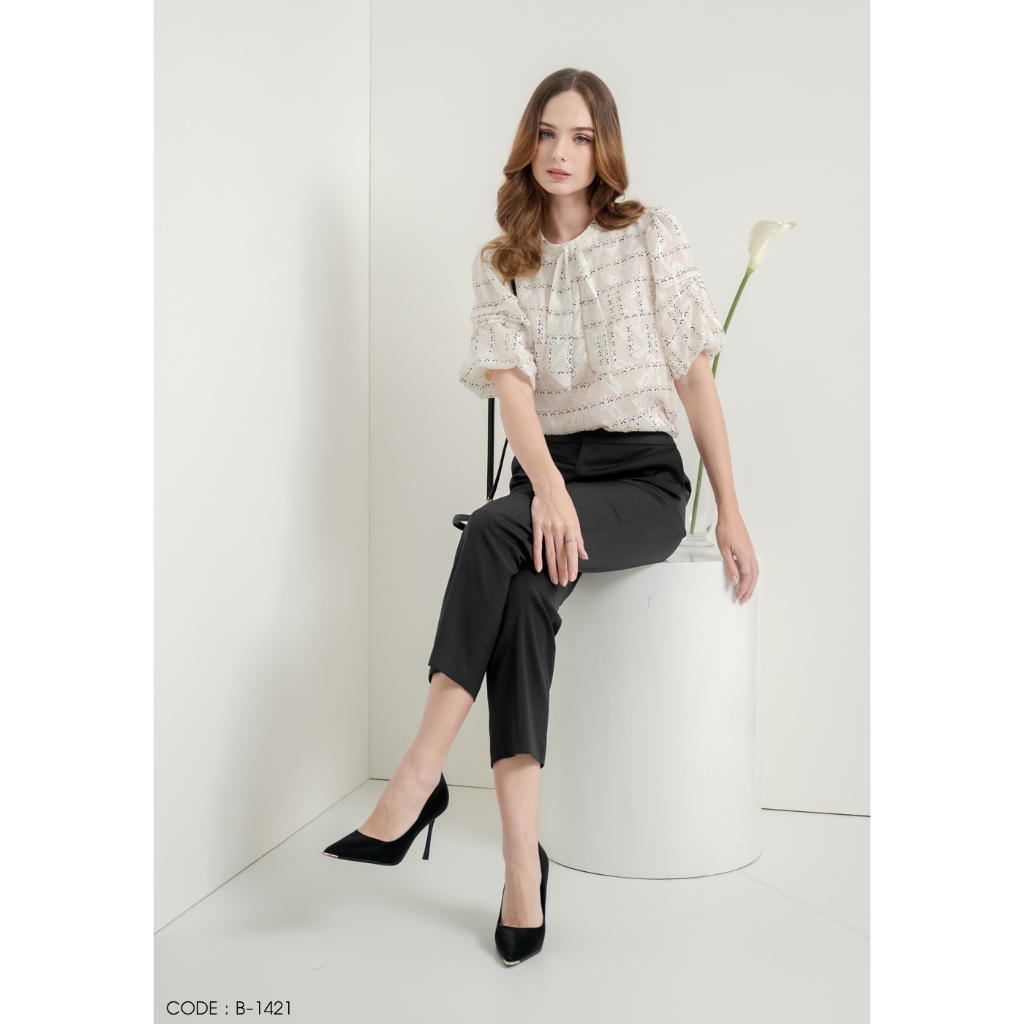 AMILA Blouse VE-B1421 by VERONIQA ชีฟอง อุรากีรี่ แขนสั้น IGPU25-10