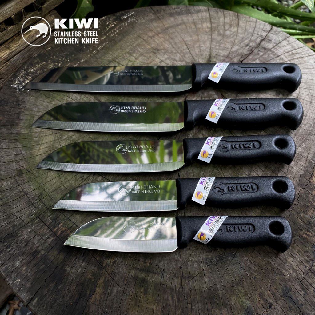 มีด กีวี KIWI มีดทำอาหาร ด้ามพลาสติก ( ทรง จาว่า ) ของแท้ รุ่น 474 475 476 477 478 479