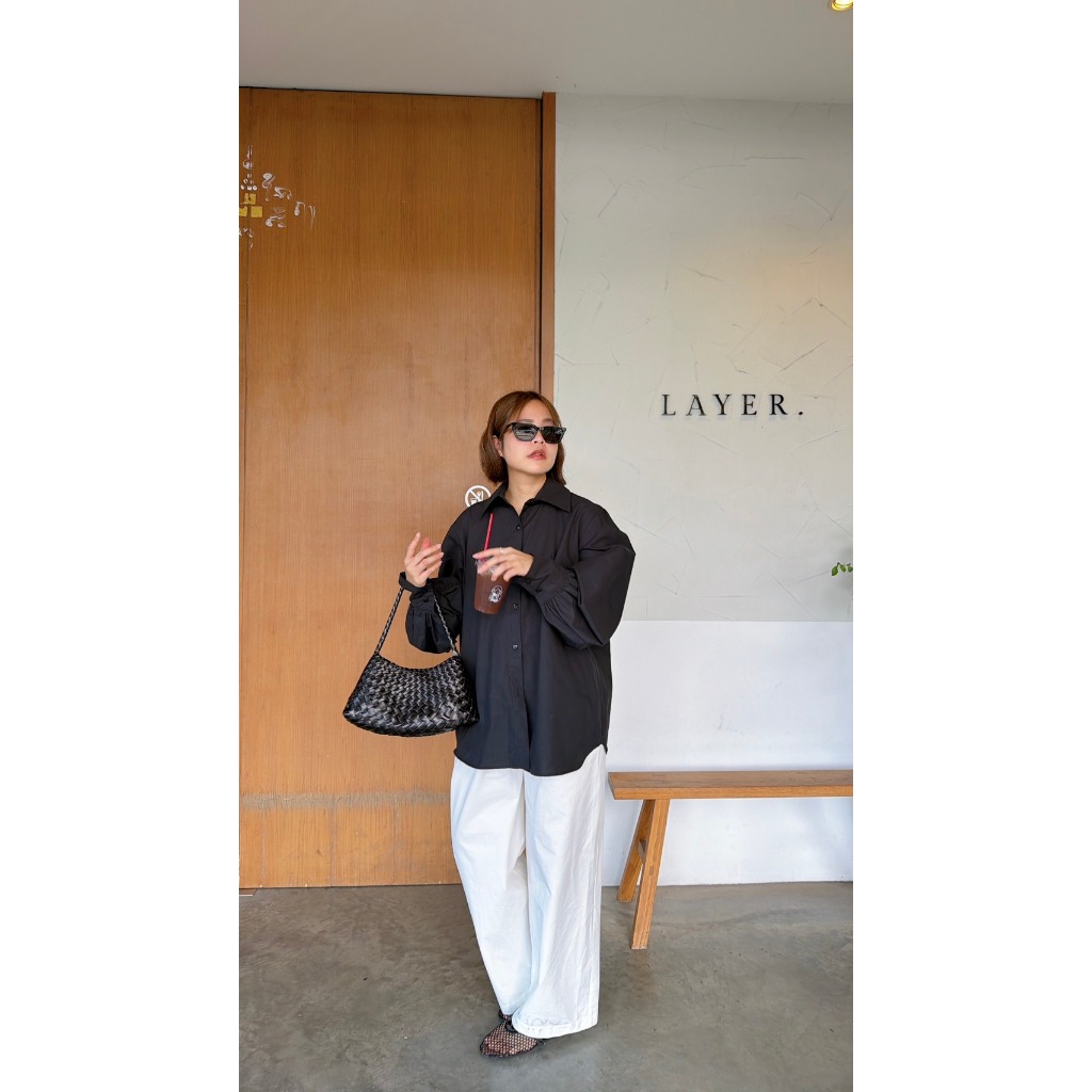 AMCORNER ⚫️⚫️Cotton balloon shirt⚫️⚫️ ผ้าcotton เนื้อดี เนื้อผ้า ใส่สบาย ไม่ร้อน