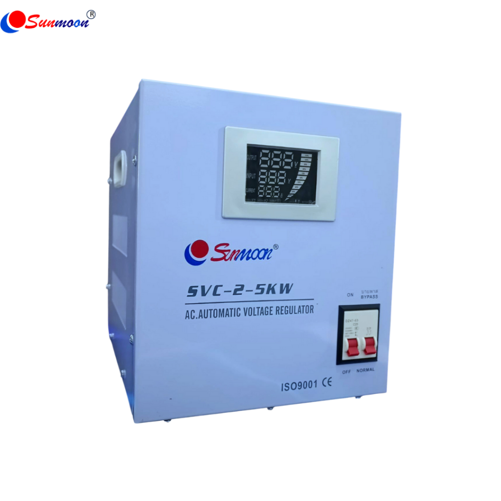 SUNMOON SVC2 5KW/5000W/22.7A เครื่องปรับแรงดันไฟฟ้าอัตโนมัติ กันไฟตกไฟเกิน ปรับแรงดันไฟฟ้า