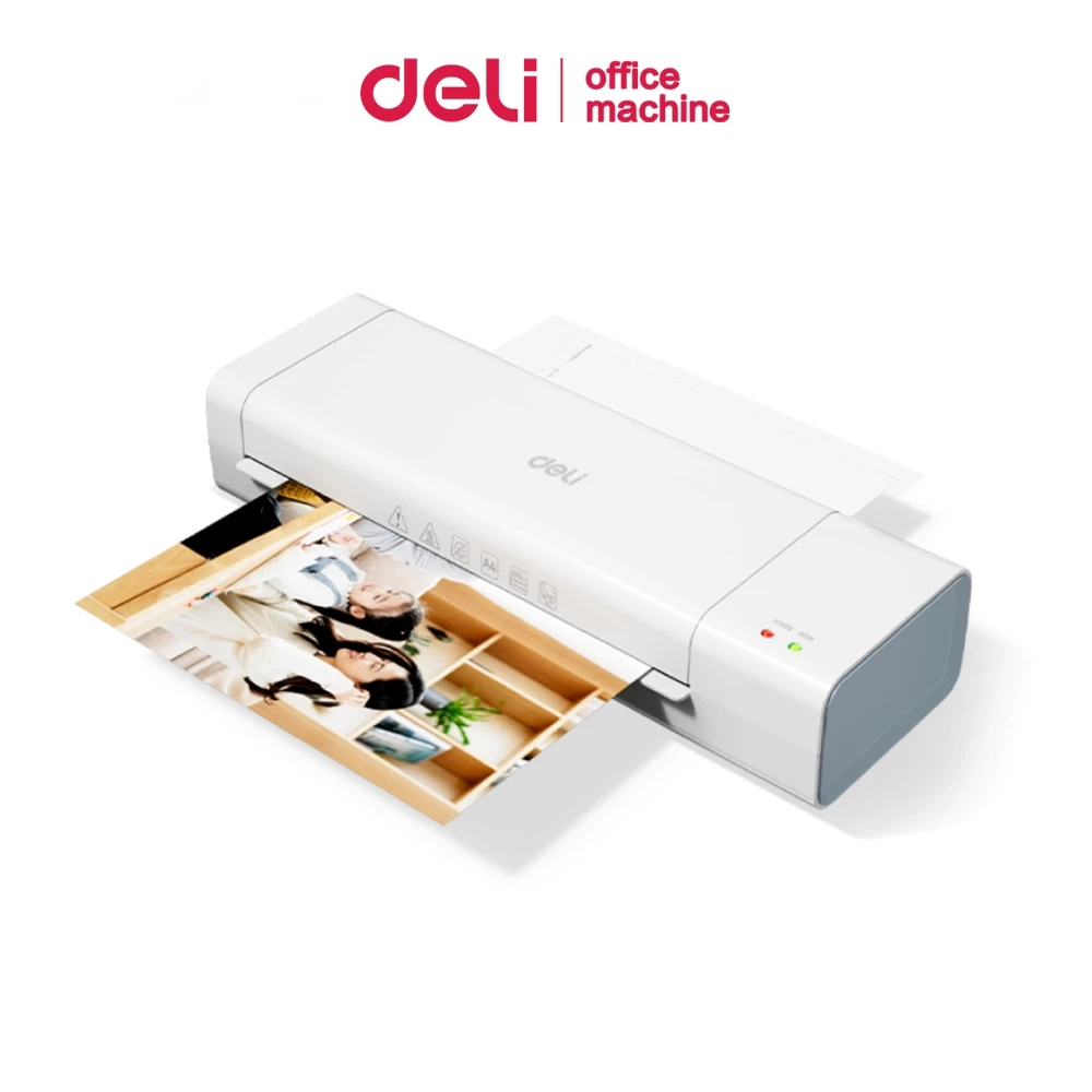 Deli เครื่องเคลือบบัตร A4 เครื่องเคลือบเอกสาร อัตโนมัติ280 มม./นาที รองรับฟิล์ม 80-125 Mic Laminator