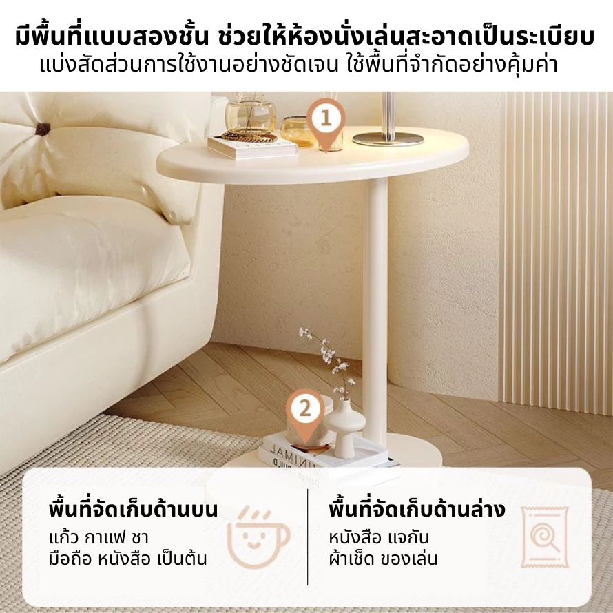 โต๊ะกาแฟ โต๊ะกลางโซฟา 2 ชั้น สไตล์มินิมอล 40/30 ซม thumbnail 3