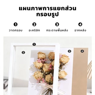 กรอบรูปดอก กรอบรูปกลวง สไตล์นอร์ดิก ไม้แห้งDIYกลวงวางได้แนวตั้ง/นอน เป็นของตกแต่งบ้าน ของขวัญวันเกิด ลึก3/5ซม.