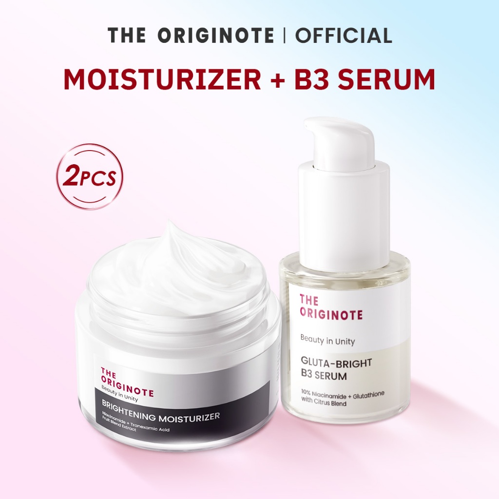[แพ็คคู่] The Originote Brightening Moisurizer + B3 Serum ลดริ้วรอย จุดด่างดำ+เพิ่มผิวกระจ่างใส