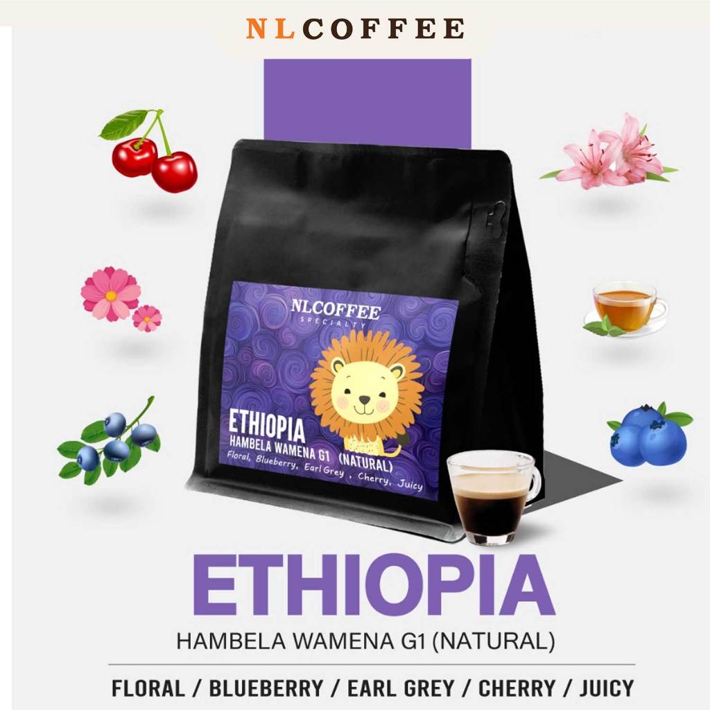 NLCOFFEE SPECIALTY เมล็ดกาแฟ Ethiopia Hambela Wemena G1 (Natural) 200กรัม (Cropใหม่)