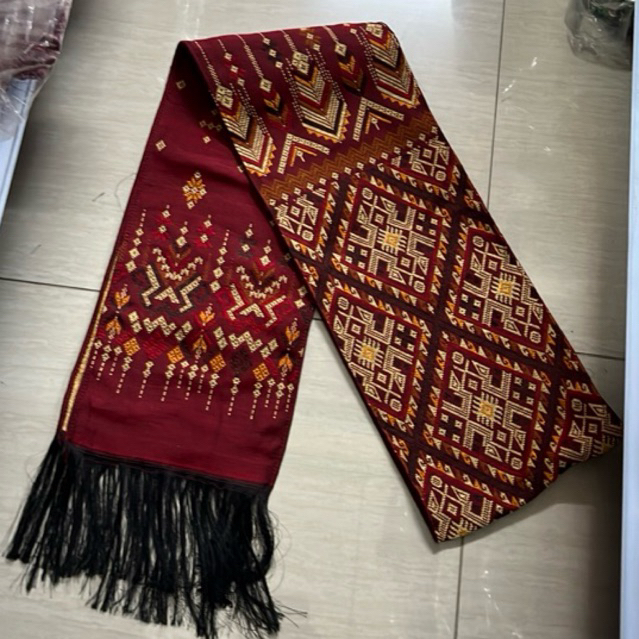 สไบแพรวาภูไท สไบแพรวาเนื้อผ้าฝ้าย หน้าแคบ ยาว2เมตร เข้าใหม่