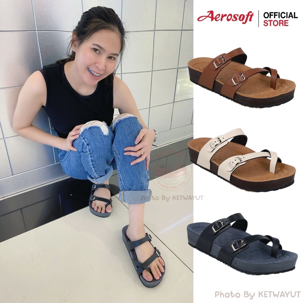 Aerosoft รองเท้าแตะแบบสวม รองเท้าแตะเพื่อสุขภาพ รองเท้าแฟชั่น Aerosoft SU6243