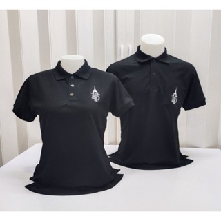 เสื้อโปโลสีดำปักตรา*ผ้าtc.ไมโคร