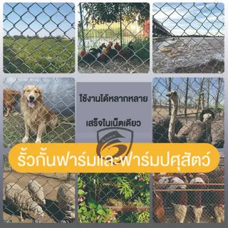 รั้วตาข่ายเหล็กถัก Chain link Fence ยาว10m ขนาดตา 2.5" ลวดตาข่ายเหล็กถัก ตาข่ายล้อมรั้ว ล้อมสวน ลวด 1.8mm 2.5mm