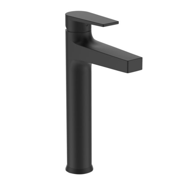 KOHLER ก๊อกอ่างล้างหน้าสีดำ แบบน้ำร้อน-น้ำเย็นทรงสูง รุ่นทอธ Taut K-74026T-4-BL