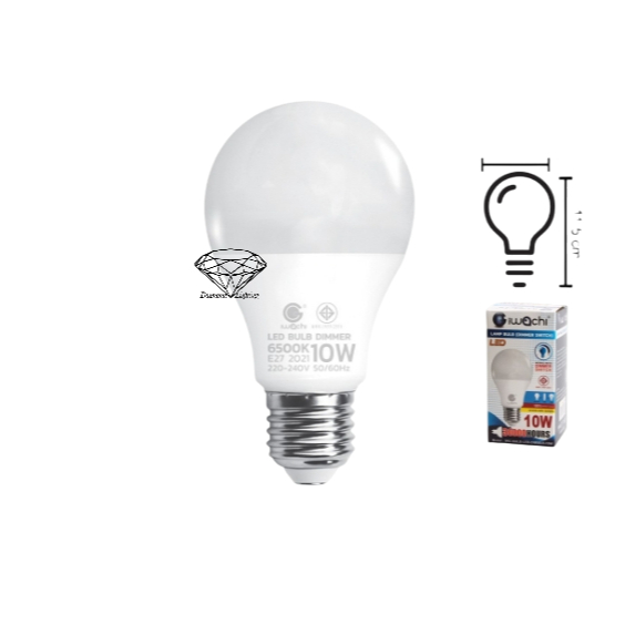 IWACHI หลอดปิงปอง (หรี่ไฟได้) หลอดบับ IWC-BULB-LED-DIMMER-9W 10W 13W 14W มีแสงขาวและวอร์มไวท์
