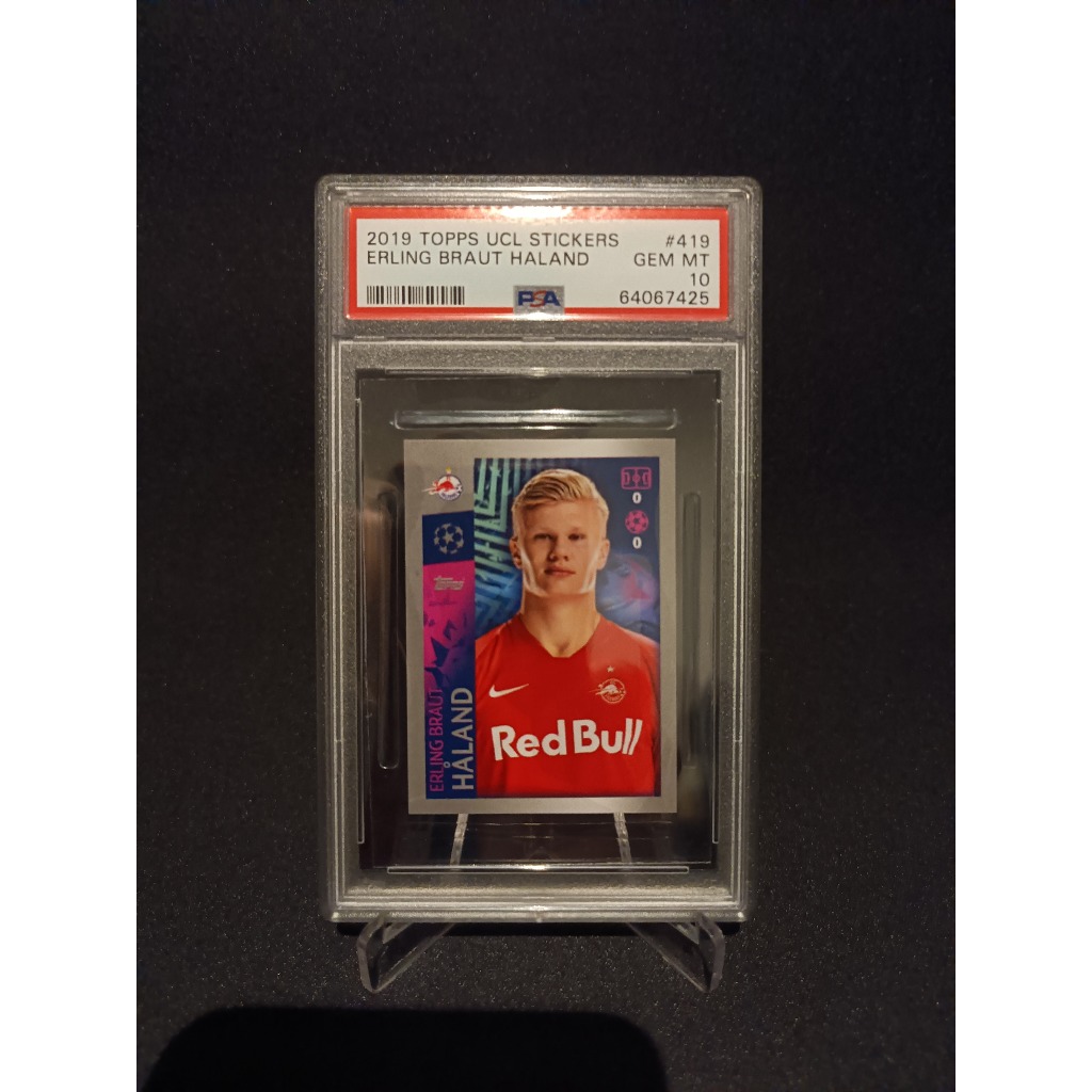 2019 Topps UCL Stickers Rookie RC Erling Haaland #419 PSA 10 GEM MINT