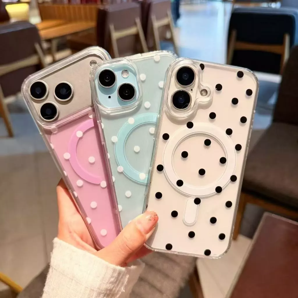 เคสชาร์จได้ รุ่น 17 17pro 17proMax ลายจุด i16 16proMax i15 15proMax 15plus 14plus i11 i13 13proMax i14 14proMax