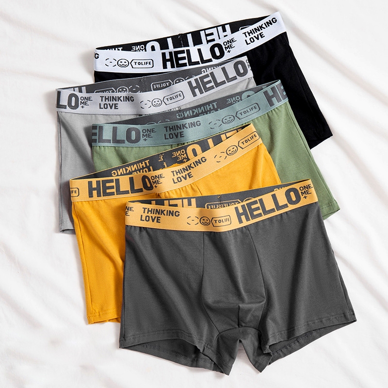 Oputemon🛒กางเกงในชาย ทรงบ็อกเซอร์ ขากระบอก เนื้อผ้านิ่ม สวมใส่สบาย ระบายอากาศได้ดี กางเกงในชาย NY061