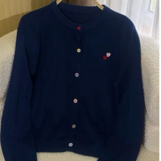 เสื้อคลุมคาร์ดิแกน เสื้อคาดิแกน กระดุมสีพาสเทลหลากสี ปักหัวใ…