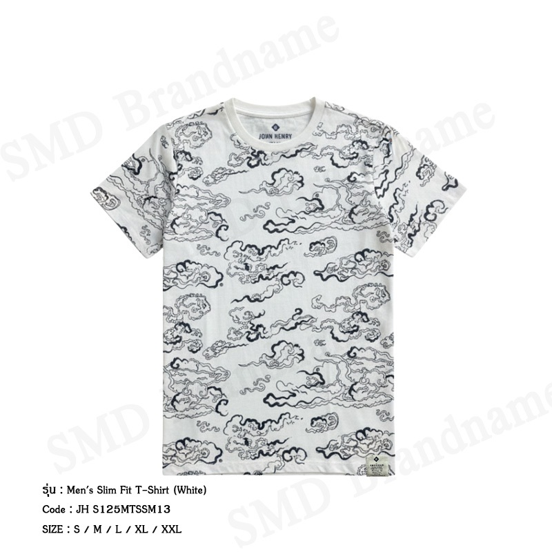 John Henry เสื้อยืดคอกลมผู้ชาย รุ่น Men's Slim Fit T-Shirt (White) Code: JH S125MTSSM13