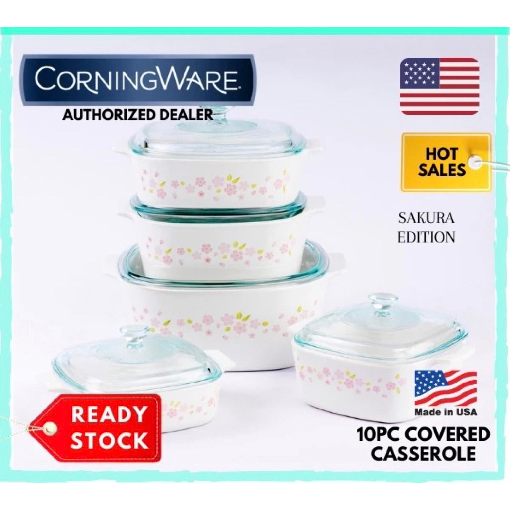 CorningWare 10pcs Casserole Sakura (A-501-SR)