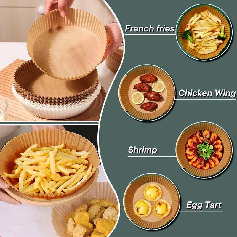 100ชิ้น กระดาษรองหม้อทอด กระดาษรองอบ กระดาษทอด แผ่นรองทอดไร้น้ำมัน เครื่องมือครัวพิเศษ กระดาษรองหม้อ แผ่นรองหม้อทอด thumbnail 6