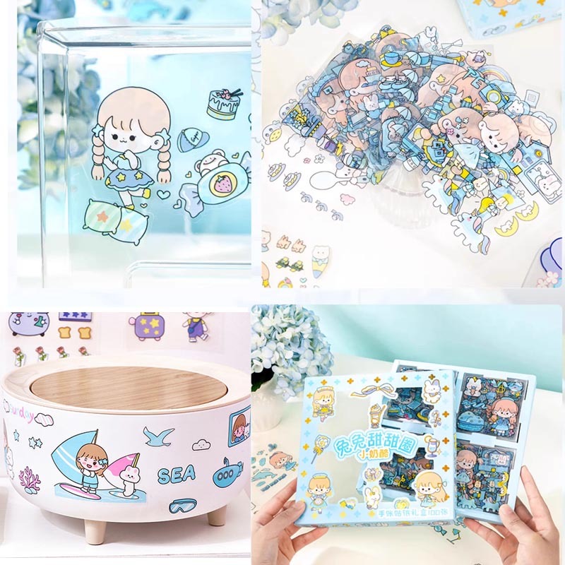 สติ๊กเกอร์ การ์ตูนน่ารัก สติกเกอร์ Sticker PVC สติ๊กเกอร์ไดคัท 100 แผ่น นไม่ซ้ำลาย พร้อมกล่อง - รูปที่ 6