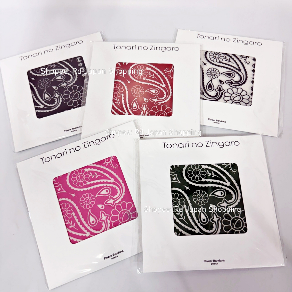 พร้อมส่ง Tonari Murakami ของแท้ ผ้าโพก ผม ศีรษะ Flower Bandana ผ้าพันคอ ผูกกระเป๋า แม่ชม ชมพู่ ฟ้า แ