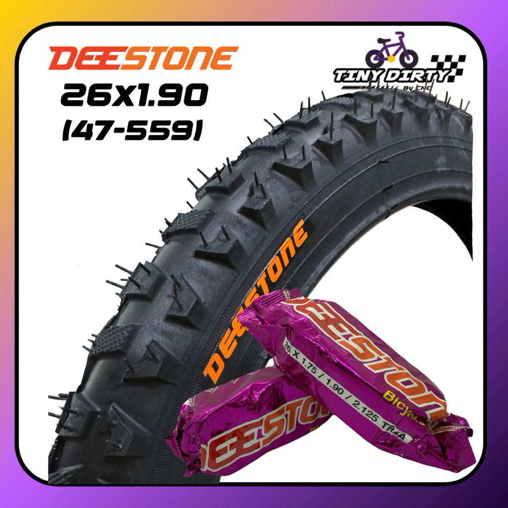 ยางนอก ยางใน จักรยาน 26x1.90 ยี่ห้อDeestone