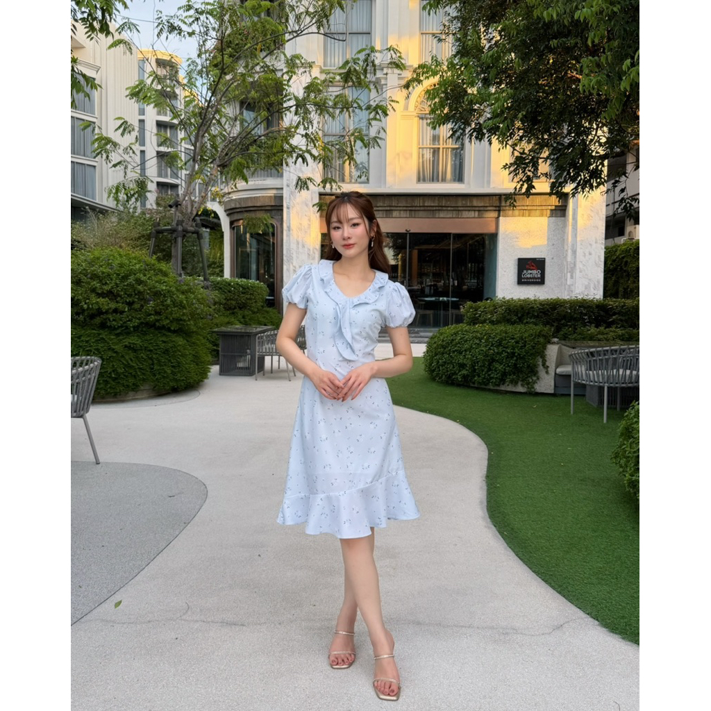 🧜🏼‍♀️🤍 mermaid dress เดรสแต่งระบายชาย เดรสใส่เที่ยว ใส่ทำงาน ผ้านุ่ม ลื่น รีดเรียบง่าย ใส่สบายไม่ร้อน